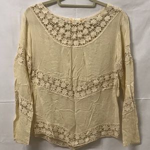 Altar’d State Cream and Lace Top Size XS